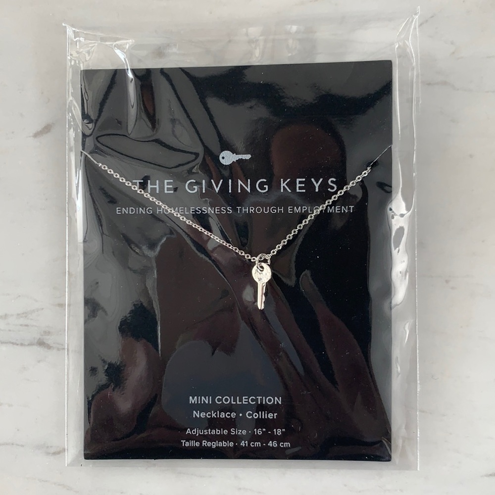 The Giving Keys BELIEVE silver mini key necklace